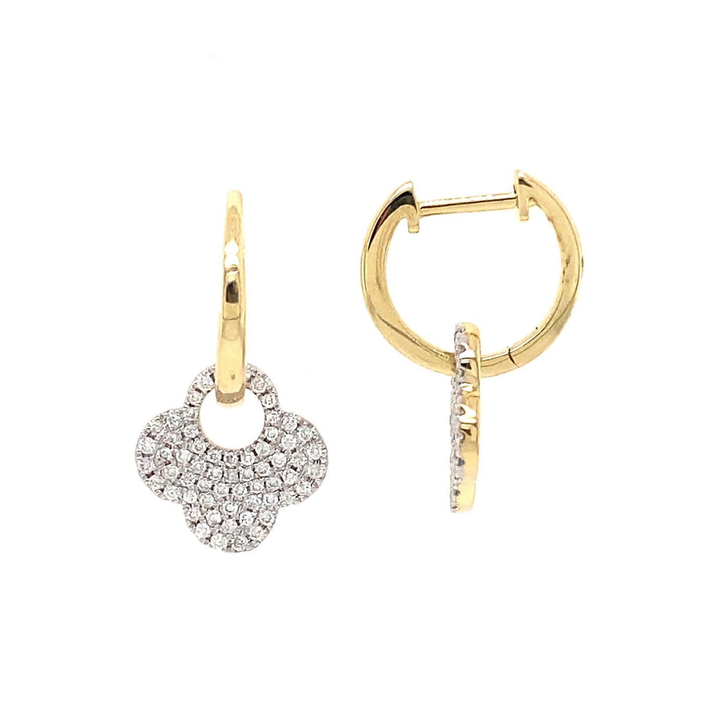 Diamond Clover Drop Earrings