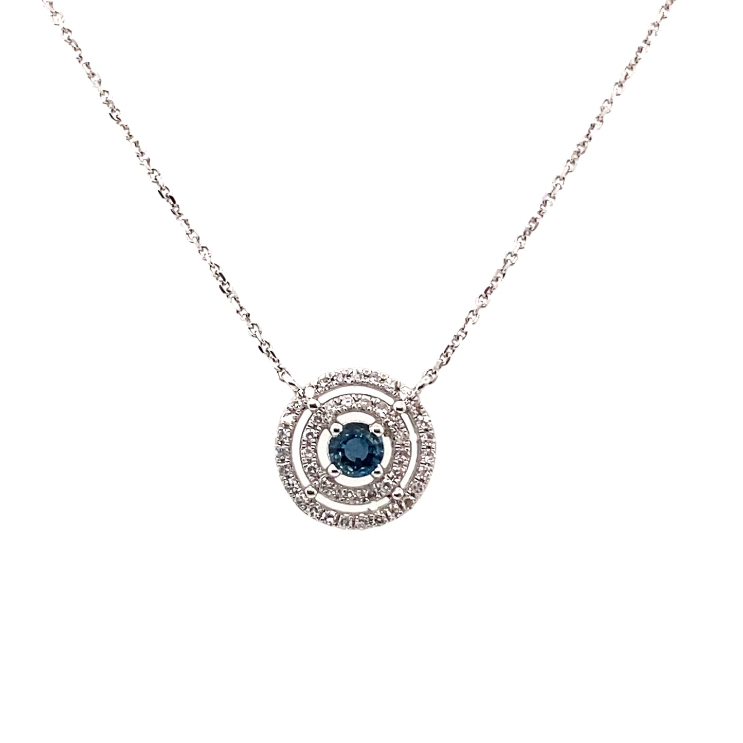 Blue Sapphire And Diamond Circle Necklace