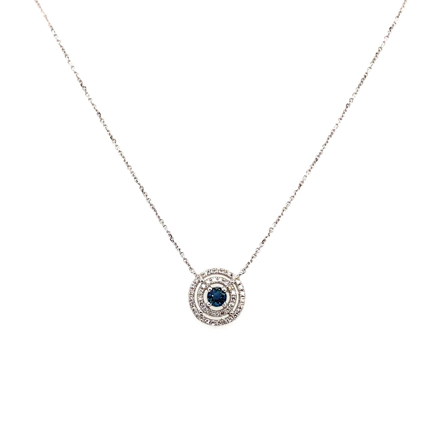 Blue Sapphire And Diamond Circle Necklace